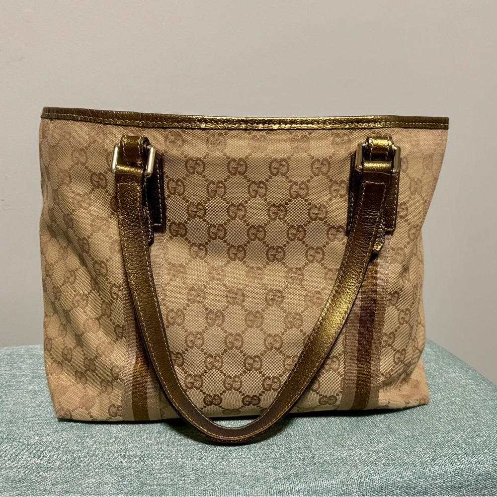 Gucci Tan and Brown GG Tote